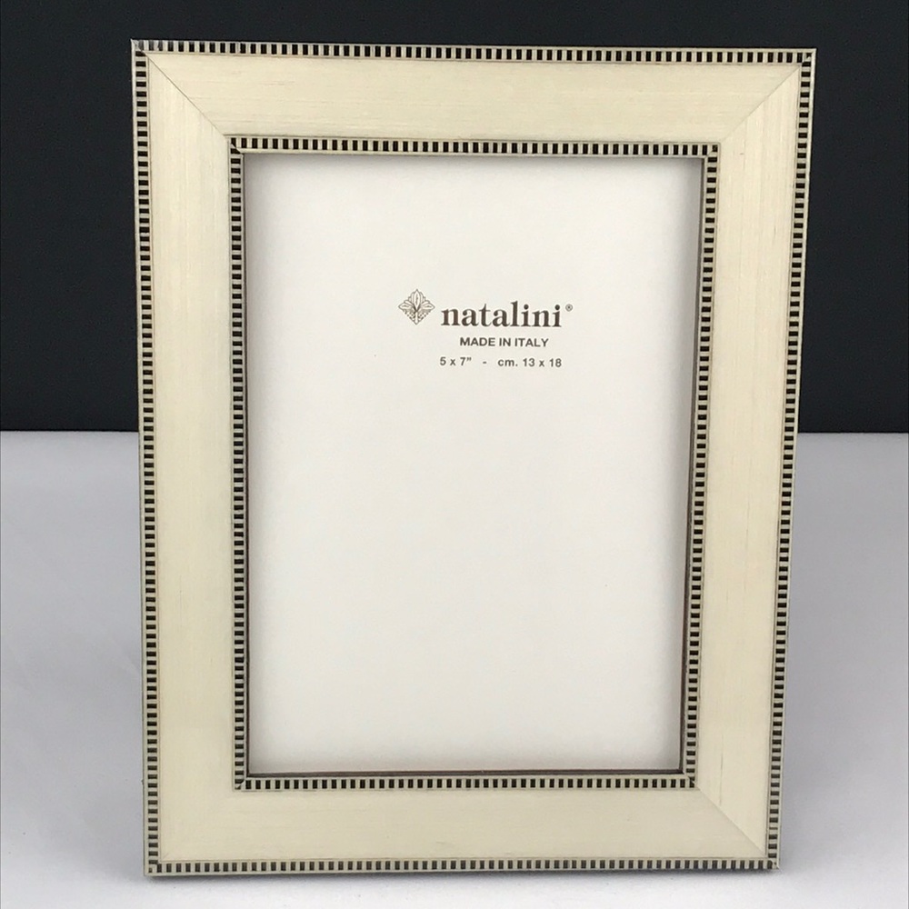 Natalini - ‘Ivory Double Border’ Wood frame 5”x7”. NWT